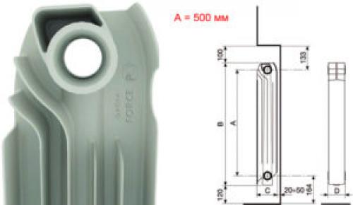 Размеры секции биметаллических радиаторов.. Терминология 04 Размеры секции биметаллических радиаторов.. Терминология 04