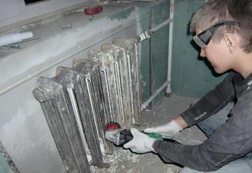 Площадь окраски чугунных радиаторов